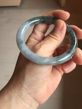 Load image into Gallery viewer, 55mm Certified Type A 100% Natural icy watery dark green/purple/gray round cut Jadeite bangle AA132-6931