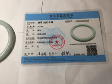 Load image into Gallery viewer, 62.4mm certified Type A 100% Natural white gray light purple round cut Jadeite Jade bangle PE93-3233