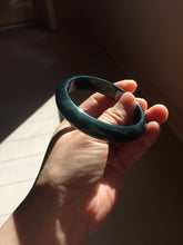 Load image into Gallery viewer, 55.6mm Certified Type A 100% Natural dark green/blue/gray/black Guatemala Jadeite bangle PJ138-1474