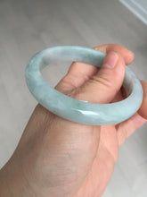Load image into Gallery viewer, 54mm certified Type A 100% Natural light green white Jadeite Jade bangle BM67-0316