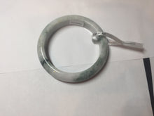 Load image into Gallery viewer, 55.8mm Certificated Type A 100% Natural White purple with green floating flowers Jadeite Jade bangle G110-9502