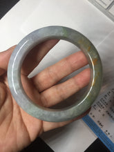 Load image into Gallery viewer, 61mm Certified Type A 100% Natural white/light purple/brown/yellow/gray (FU LU SHOU) Jadeite Jade bangle BF106-8636