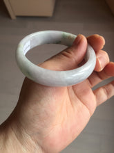 Load image into Gallery viewer, 55.3mm certified Type A 100% Natural light purple with green floating flowers Jadeite Jade bangle AU9-1264