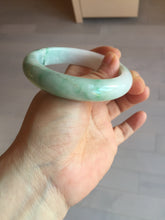Load image into Gallery viewer, 57mm Certified Type A 100% Natural sunny green/white/ Jadeite Jade bangle BL33-5213
