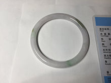 Load image into Gallery viewer, 55.8mm certified 100% natural white sunny green purple slim round cut jadeite jade bangle BL90-4666