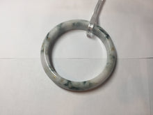 Load image into Gallery viewer, 59.5mm Certificated Type A 100% Natural White green red purple(FU LU SHOU) with green floating flowers Jadeite Jade bangle G110-9511