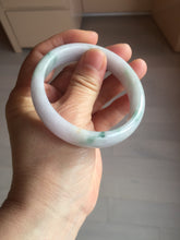 Load image into Gallery viewer, 55.3mm certified Type A 100% Natural light purple with green floating flowers Jadeite Jade bangle AU9-1264