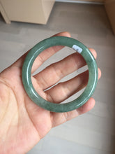Load image into Gallery viewer, 53.6mm Certified 100% natural Type A dark green gray black(冰油青) round cut jadeite jade bangle AZ176-0514