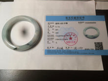 Load image into Gallery viewer, 58mm Certified Type A 100% Natural green/white Jadeite Jade bangle AX79-4354