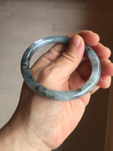 Load image into Gallery viewer, 56.3mm Certified Type A 100% Natural dark green/purple/gray round cut Jadeite bangle AA129-6929