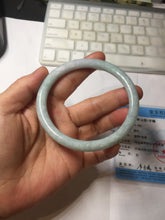 Load image into Gallery viewer, 62.4mm certified Type A 100% Natural white gray light purple round cut Jadeite Jade bangle PE93-3233