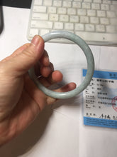Load image into Gallery viewer, 62.4mm certified Type A 100% Natural white gray light purple round cut Jadeite Jade bangle PE93-3233