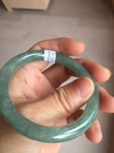 Load image into Gallery viewer, 53.6mm Certified 100% natural Type A dark green gray black(冰油青) round cut jadeite jade bangle AZ176-0514