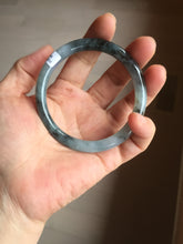 Load image into Gallery viewer, 55.8mm Certified Type A 100% Natural icy watery dark green/purple/gray round cut Jadeite bangle AA131-6925