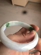 Load image into Gallery viewer, 60mm certified 100% natural type A green white jadeite jade bangle AY75-1734