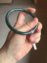 Load image into Gallery viewer, 60mm Certified Type A 100% Natural light green/blue/gray Guatemala slim round cut Jadeite bangle BP207-1015