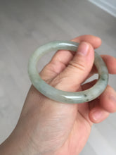 Load image into Gallery viewer, 51.5mm certified 100% natural Type A light green yellow with floating seaweed round cut jadeite jade bangle BM64-6613