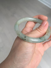 Load image into Gallery viewer, 51.5mm certified 100% natural Type A light green yellow with floating seaweed round cut jadeite jade bangle BM64-6613