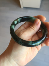 Load image into Gallery viewer, Shopify only 56.6mm Certified 100% natural Type A dark green/black jadeite jade bangle PF76-3520