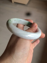 Load image into Gallery viewer, 60mm certified 100% natural type A green white jadeite jade bangle AY75-1734