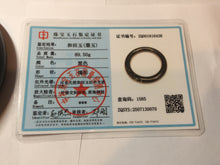 Load image into Gallery viewer, 62.6mm certified 100% Natural black meteorite chubby round cut nephrite(墨玉 MoYu) bangle HN94-6438