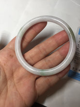 Load image into Gallery viewer, 55.8mm certified 100% natural white sunny green purple slim round cut jadeite jade bangle BL90-4666