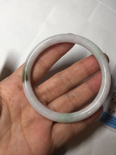 Load image into Gallery viewer, 55.8mm certified 100% natural white sunny green purple slim round cut jadeite jade bangle BL90-4666
