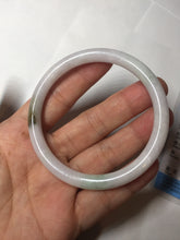 Load image into Gallery viewer, 55.8mm certified 100% natural white sunny green purple slim round cut jadeite jade bangle BL90-4666
