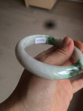 Load image into Gallery viewer, 60mm certified 100% natural type A green white jadeite jade bangle AY75-1734
