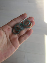 Load image into Gallery viewer, 15.7mm size 5 100% natural type A icy watery green/blue icy watery Guatemala jadeite jade band ring group BP87