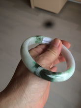 Load image into Gallery viewer, 60mm certified 100% natural type A green white jadeite jade bangle AY75-1734