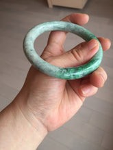Load image into Gallery viewer, 58.2mm certified Type A 100% Natural sunny green round cut Jadeite Jade bangle BS87-9880