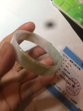 Load image into Gallery viewer, 50.8mm Certified type A 100% Natural sunny green/white/purple thin square Jadeite Jade bangle AM77-2829