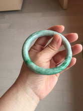 Load image into Gallery viewer, 58.2mm certified Type A 100% Natural sunny green round cut Jadeite Jade bangle BS87-9880