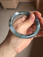 Load image into Gallery viewer, 56mm Certified Type A 100% Natural icy watery dark green/purple/gray round cut Jadeite bangle AA130-6924