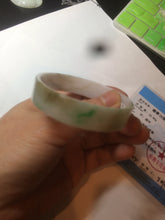Load image into Gallery viewer, 50.8mm Certified type A 100% Natural sunny green/white/purple thin square Jadeite Jade bangle AM77-2829