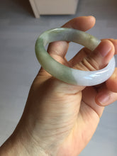 Load image into Gallery viewer, 50.5mm 100% natural Type A light green/purple oval jadeite jade bangle Y166-3705
