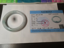 Load image into Gallery viewer, 61mm Certified Type A 100% Natural light green/white jadeite Jade bangle AX80-4362