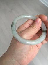 Load image into Gallery viewer, 54.2mm certified 100% natural type A certified light green with floating seaweed round cut jadeite jade bangle BM62-6610