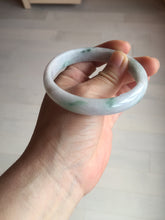 Load image into Gallery viewer, 58.7mm certified Type A 100% Natural purple white green with green floating flowers Jadeite Jade bangle BL126-1267