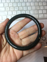 Load image into Gallery viewer, 64.4mm certified 100% Natural dark green/black meteorite Stellar Night sky round cut nephrite bangle HN118-0596
