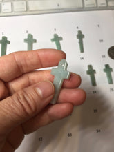 Load image into Gallery viewer, 100% Natural type A light green gray jadeite Jade Hand-held cross or cross pendant necklace PA208