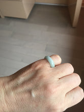 Load image into Gallery viewer, Size 3 3/4-9 1/4100% natural type A white light green light green jadeite jade band ring PA254