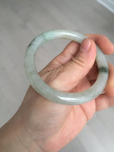 Load image into Gallery viewer, 54.2mm certified 100% natural type A certified light green with floating seaweed round cut jadeite jade bangle BM62-6610