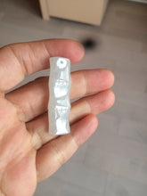 Load image into Gallery viewer, 100% Natural type A green/white/purple Jadeite Jade bamboo pendant group AC81