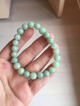 Load image into Gallery viewer, 7.5-9mm size 50-58mm 100% natural type A green jadeite jade beads bracelet group BS168