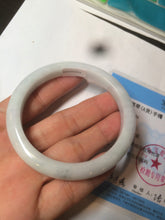 Load image into Gallery viewer, 57mm certified 100% natural light green/white jadeite jade bangle AX81-0308