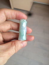 Load image into Gallery viewer, 100% Natural type A green/white/purple Jadeite Jade bamboo pendant group AC81