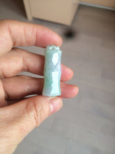 Load image into Gallery viewer, 100% Natural type A green/white/purple Jadeite Jade bamboo pendant group AC81