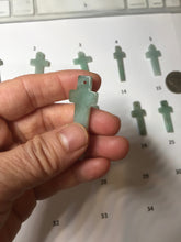 Load image into Gallery viewer, 100% Natural type A light green gray jadeite Jade Hand-held cross or cross pendant necklace PA208